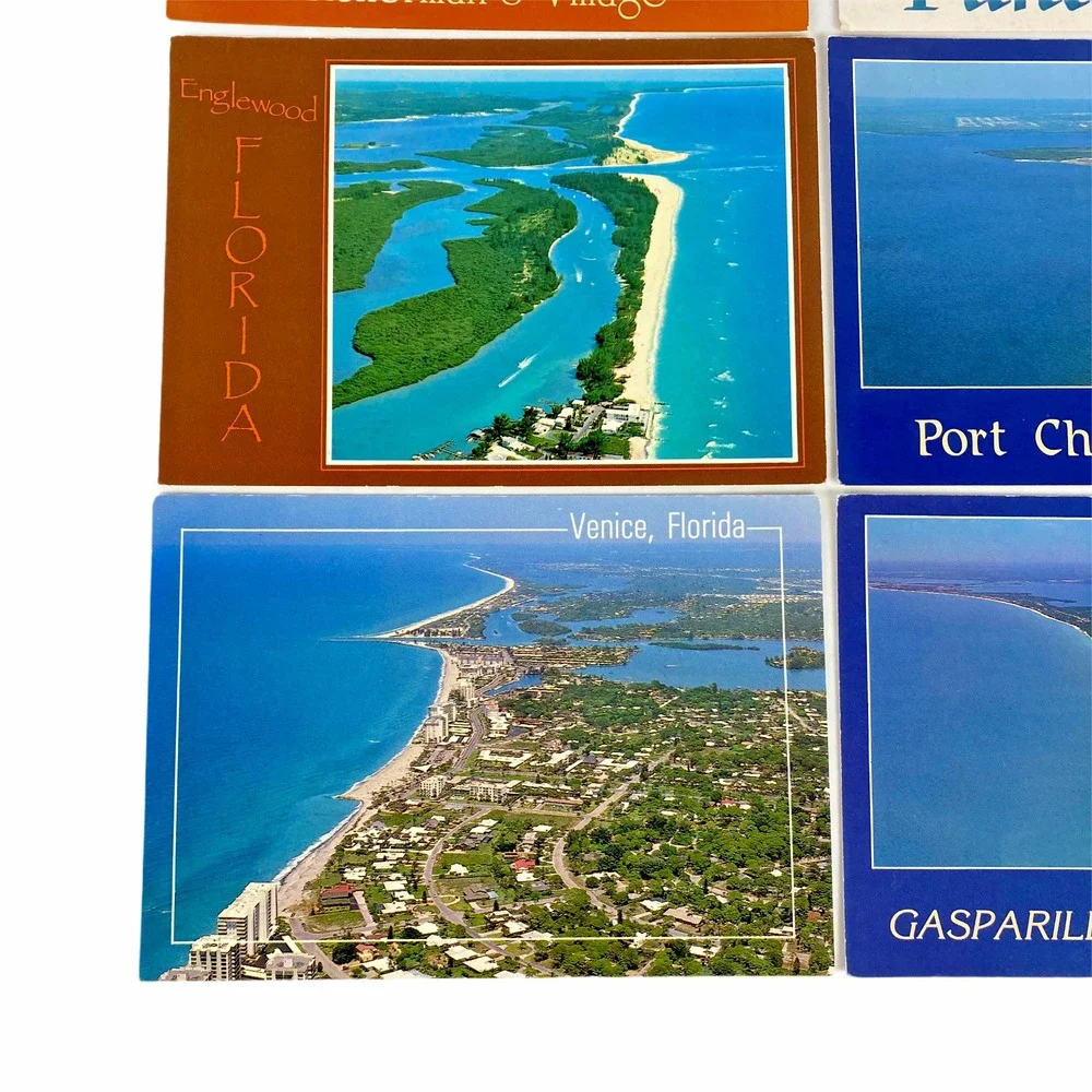 Vintage Postcard Lot Of 8 Old Aerial Suncoast Of Florida FL Views Unused‎